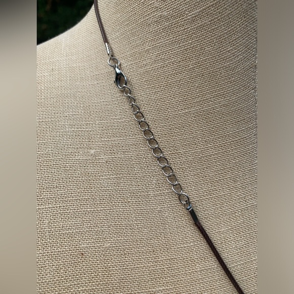 Handmade Amber Colored Resin Dagger Crystal Amulet Necklace with Moon Charm - Picture 5 of 5